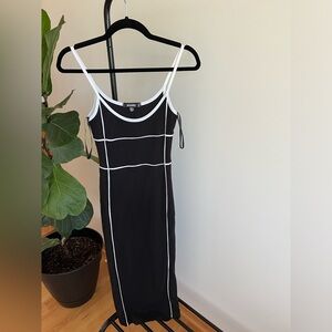 Missguided Black Contrast Bodycon Midi Dress